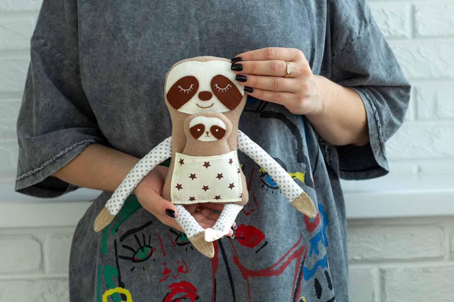 Mommy And Baby Sloth Toy - WoollyFox