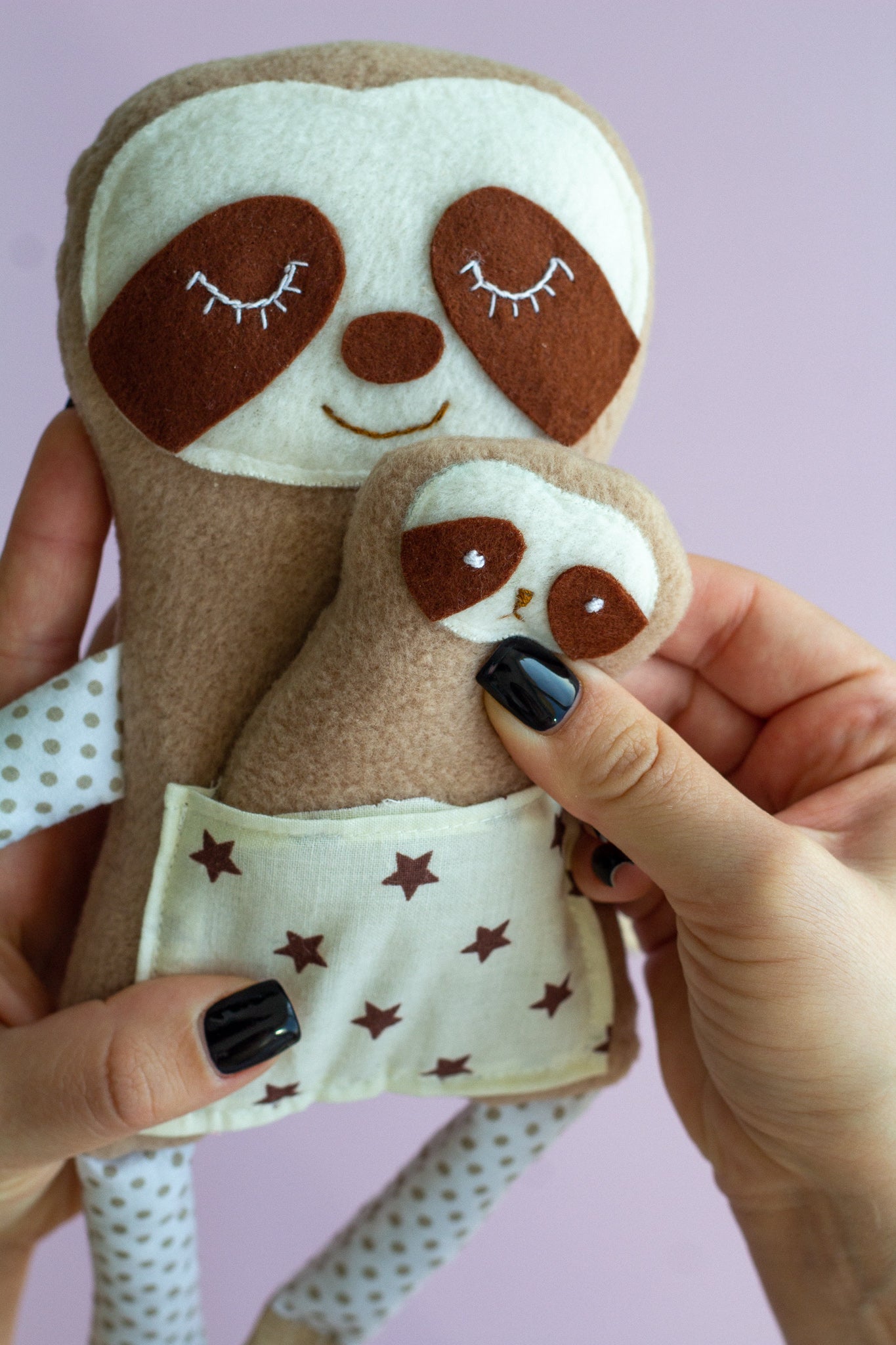 Mommy And Baby Sloth Toy - WoollyFox