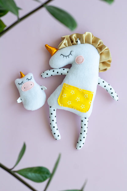 Mommy And Baby Unicorn Plush Toy - WoollyFox