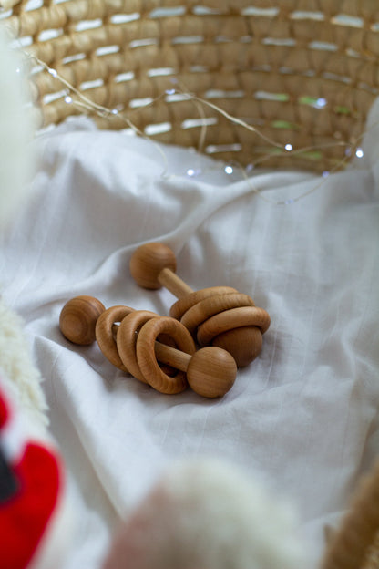 Montessori Wooden Rattle for Toddlers - WoollyFox