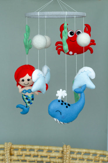 Nautical baby crib mobile | Newborn baby gift - WoollyFox