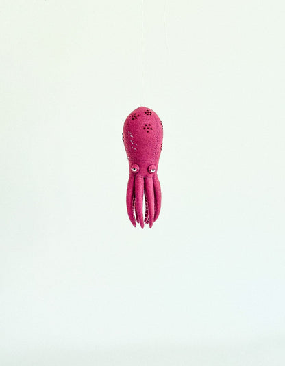 Octopus Felt Ornament | Handmade Felt Toy | Ocean Animal Decor - WoollyFox