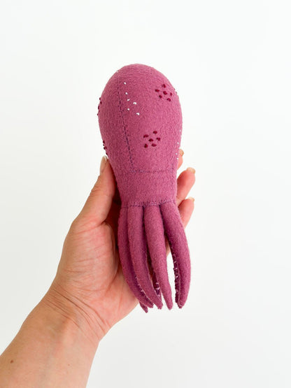 Octopus Felt Ornament | Handmade Felt Toy | Ocean Animal Decor - WoollyFox