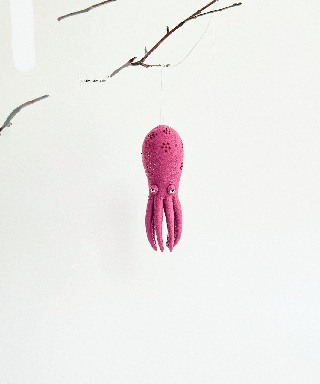 Octopus Felt Ornament | Handmade Felt Toy | Ocean Animal Decor - WoollyFox