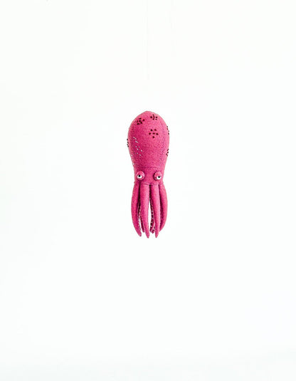 Octopus Felt Ornament | Handmade Felt Toy | Ocean Animal Decor - WoollyFox