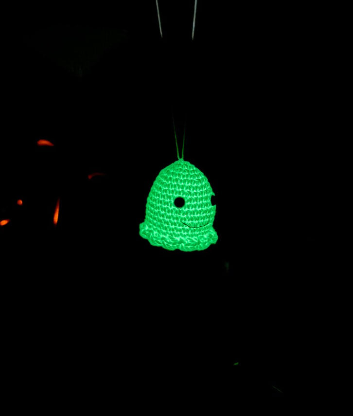 Luminous crochet ghost ornament for Halloween gifts