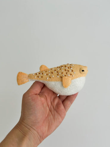Puffer Fish Felt Ornament | Handmade Felt Toy | Ocean Animal Decor - WoollyFox
