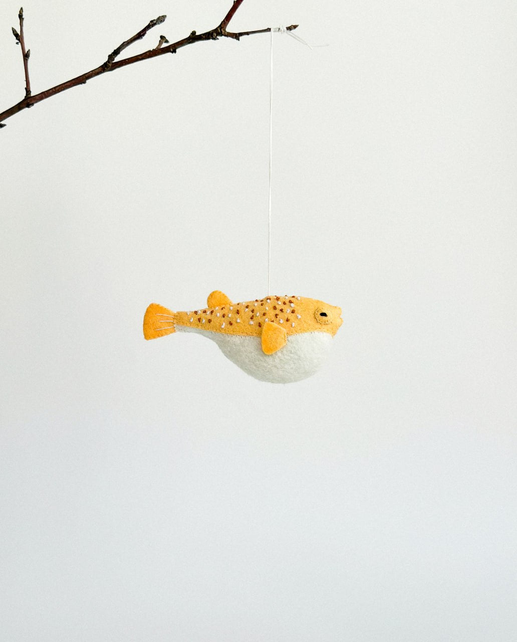 Puffer Fish Felt Ornament | Handmade Felt Toy | Ocean Animal Decor - WoollyFox