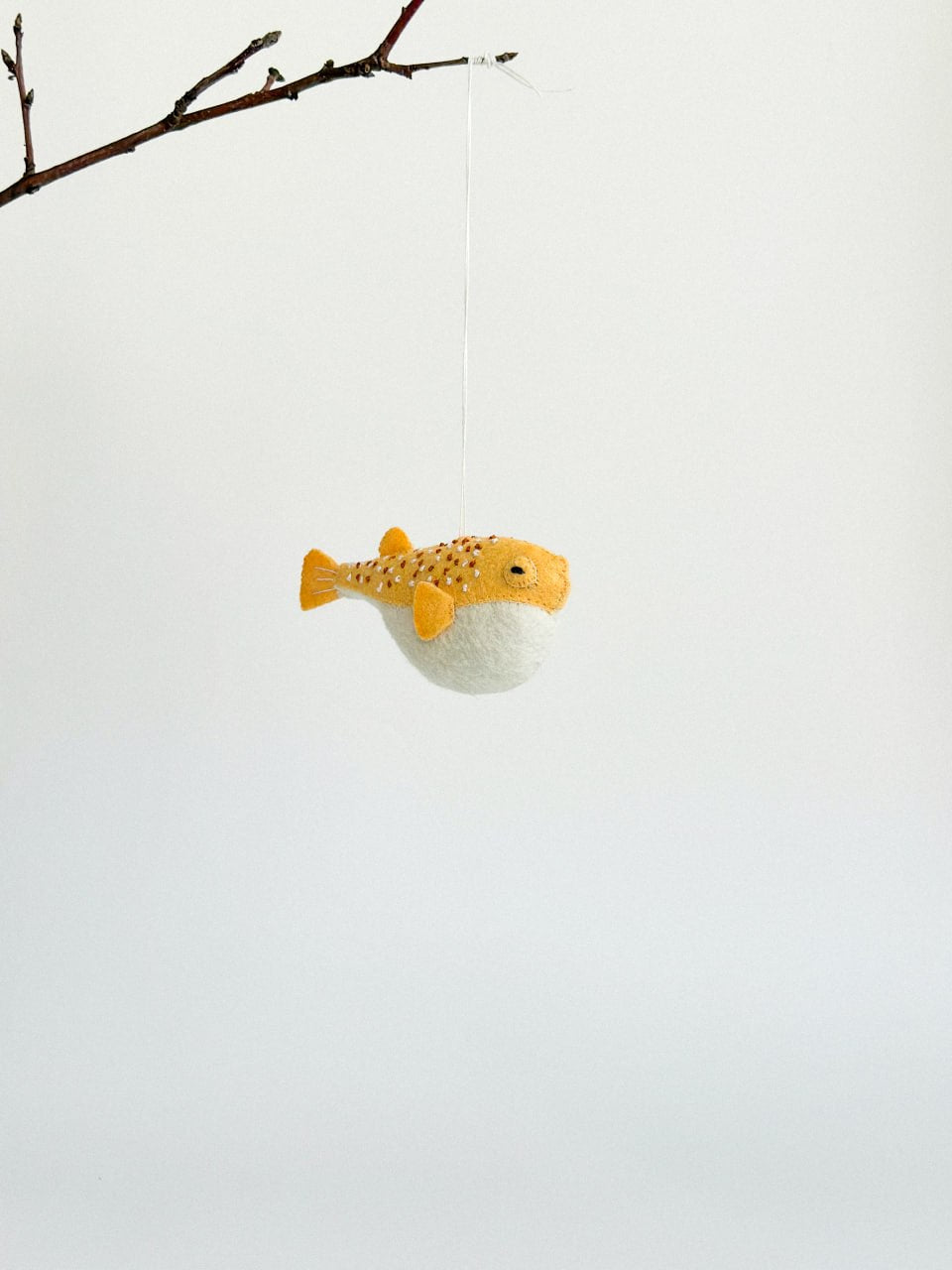 Puffer Fish Felt Ornament | Handmade Felt Toy | Ocean Animal Decor - WoollyFox
