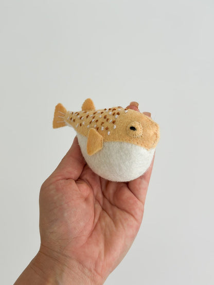 Puffer Fish Felt Ornament | Handmade Felt Toy | Ocean Animal Decor - WoollyFox