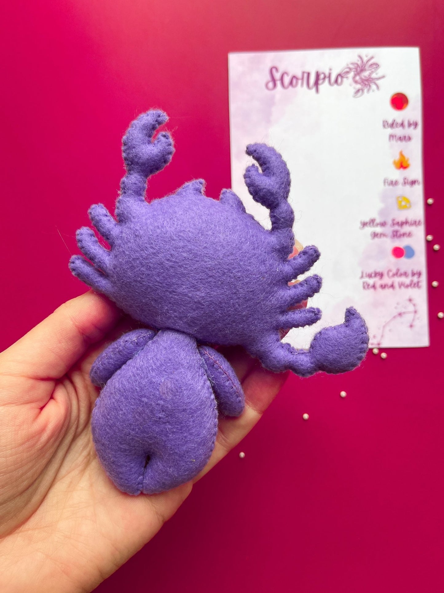 Scorpio Zodiac Felt Doll - WoollyFox