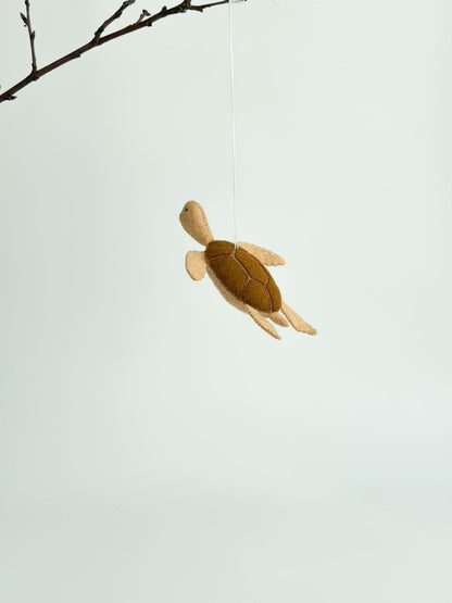 Sea Turtle Felt Ornament | Handmade Felt Toy | Ocean Animal Decor - WoollyFox