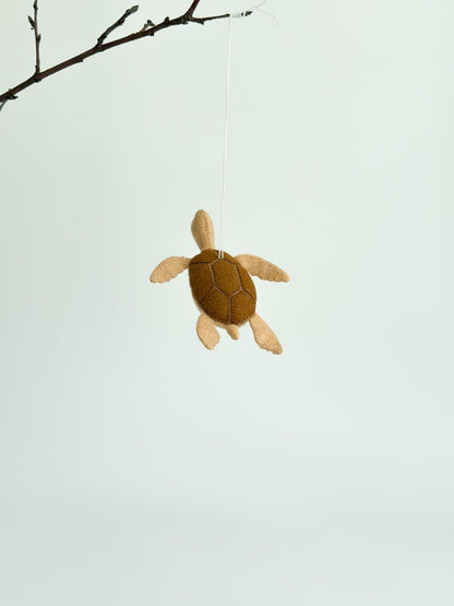 Sea Turtle Felt Ornament | Handmade Felt Toy | Ocean Animal Decor - WoollyFox