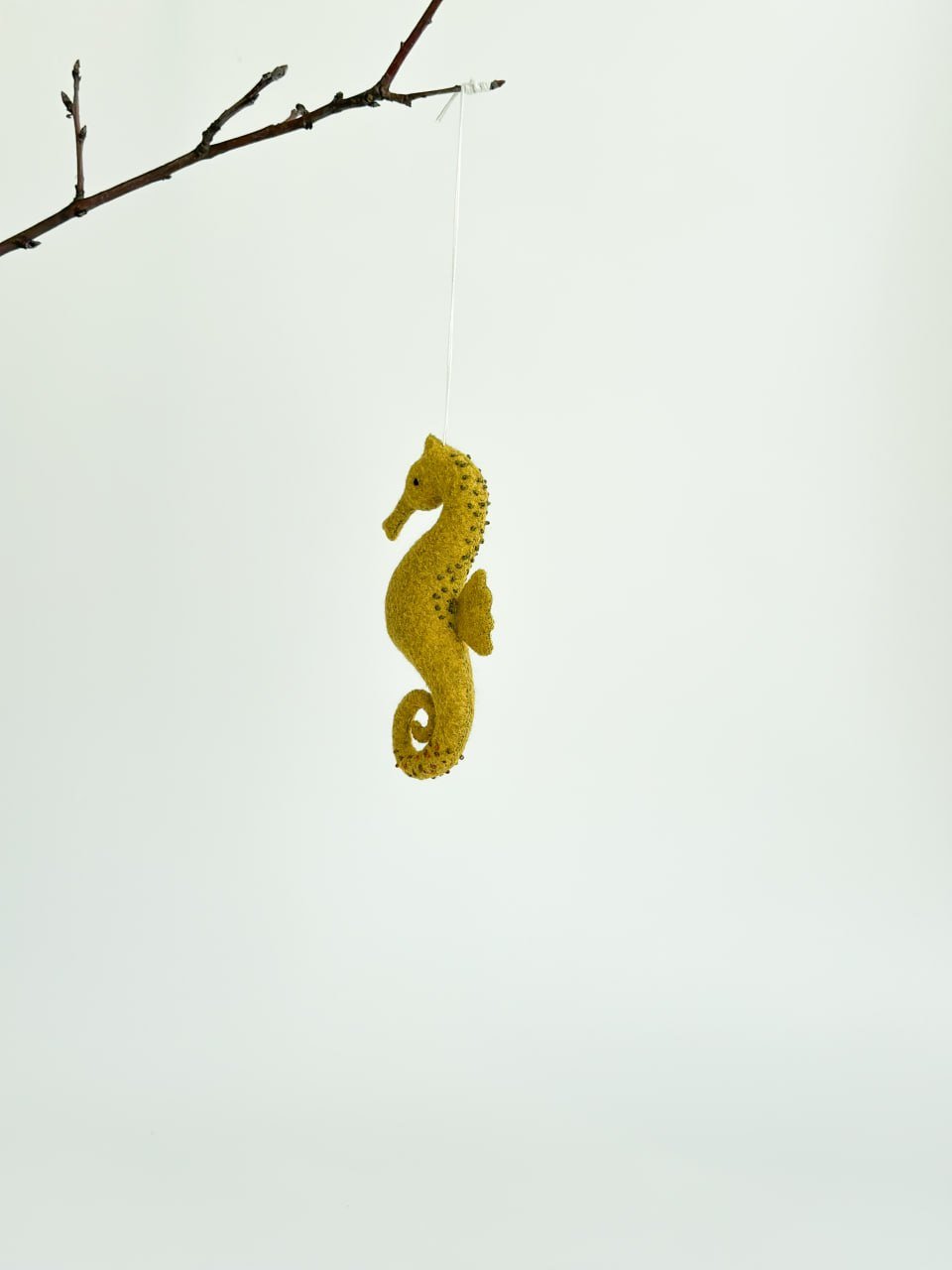 Seahorse Felt Ornament | Handmade Felt Toy | Ocean Animal Decor - WoollyFox