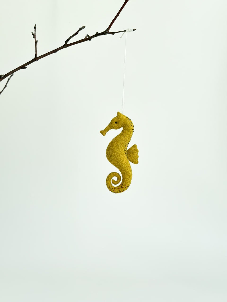 Seahorse Felt Ornament | Handmade Felt Toy | Ocean Animal Decor - WoollyFox