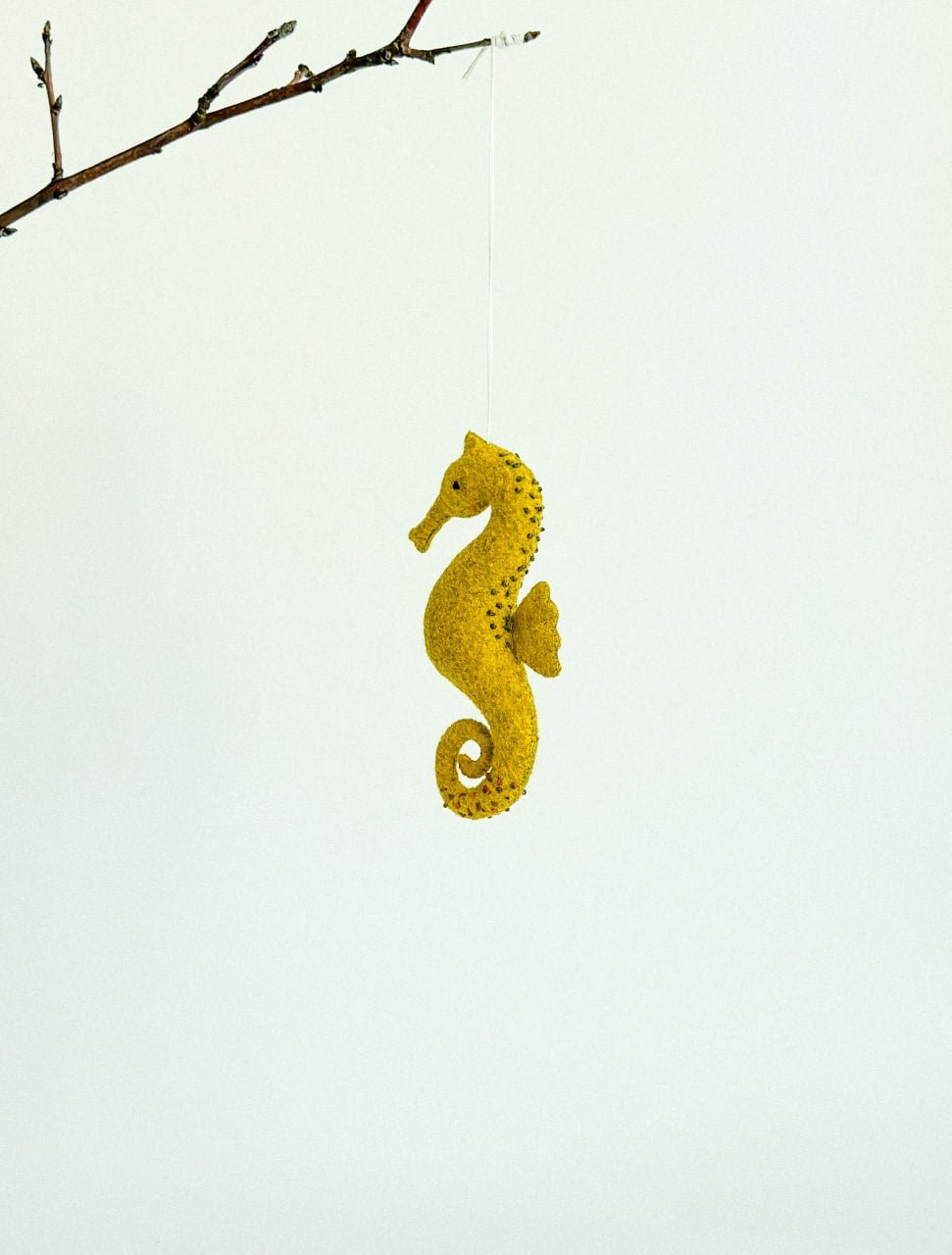 Seahorse Felt Ornament | Handmade Felt Toy | Ocean Animal Decor - WoollyFox