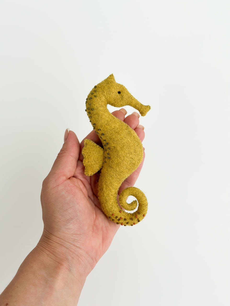Seahorse Felt Ornament | Handmade Felt Toy | Ocean Animal Decor - WoollyFox