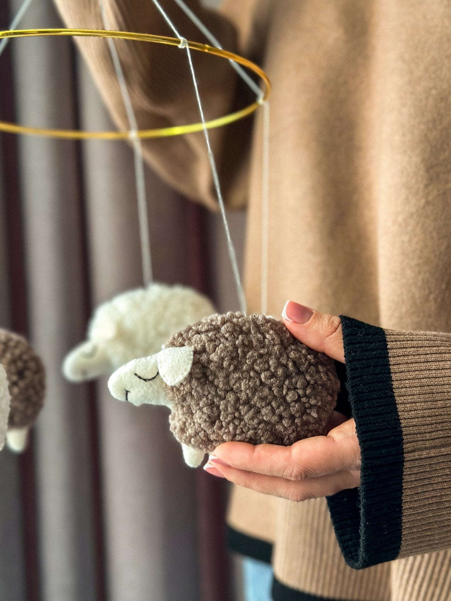 Sheep Nursery Mobile – Neutral Baby Mobile for Farm or Baby Shower Decor - WoollyFox