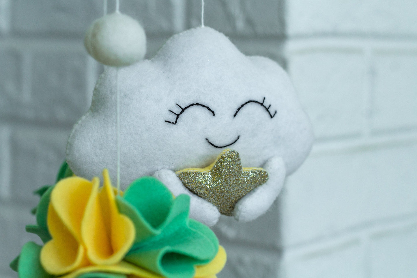 Sky And Bear Baby Mobile - WoollyFox