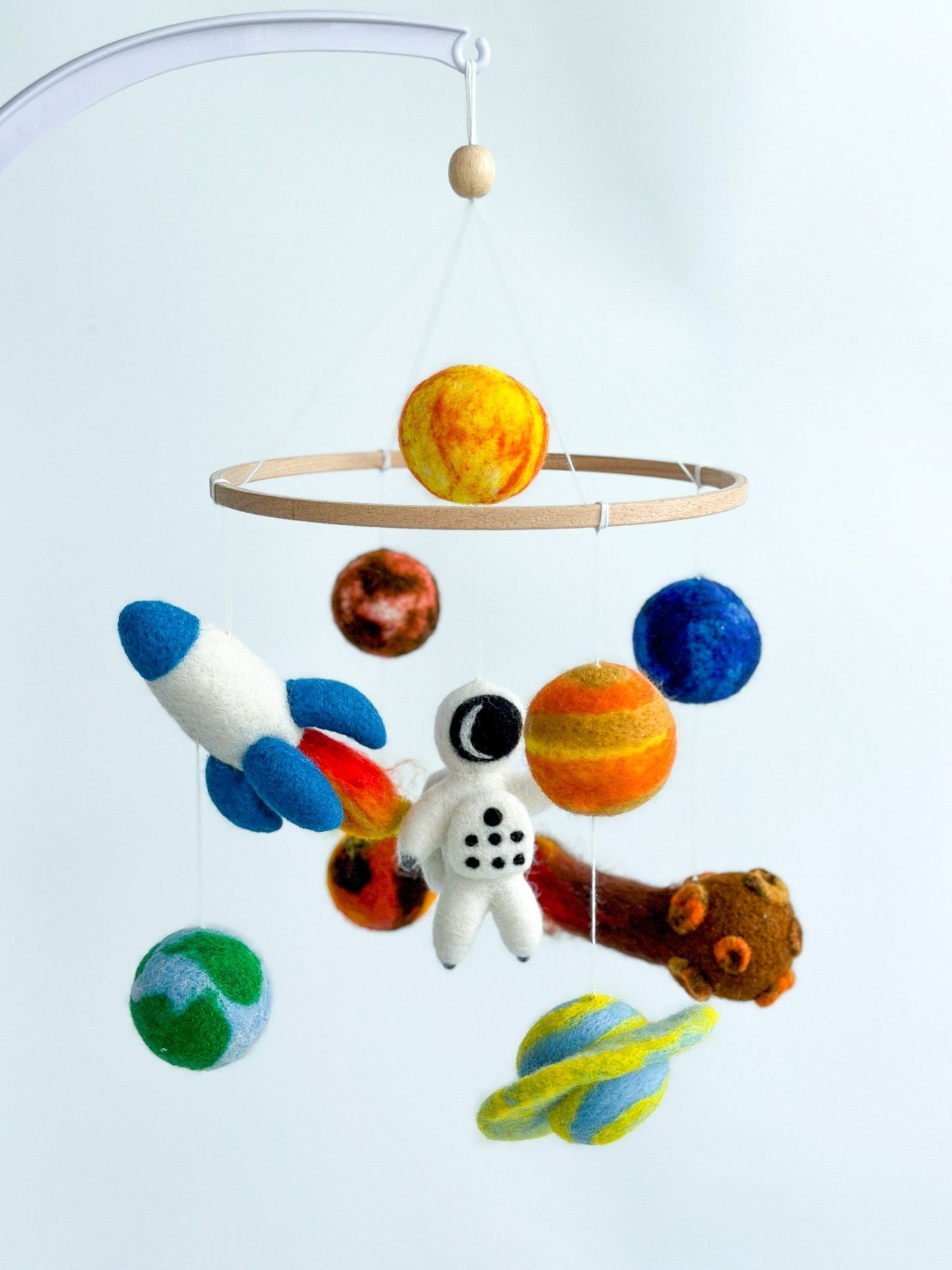 Spaceship Baby Mobile – Felt Crib Mobile with Planets & Astronaut - WoollyFox