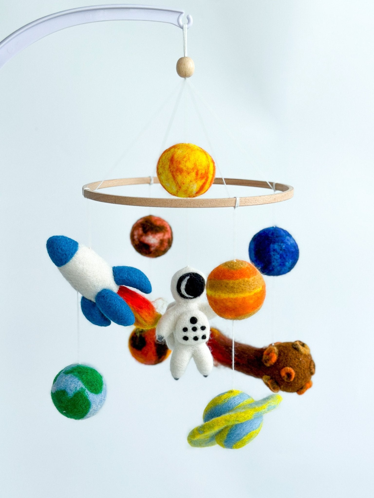 Spaceship Baby Mobile – Felt Crib Mobile with Planets & Astronaut - WoollyFox