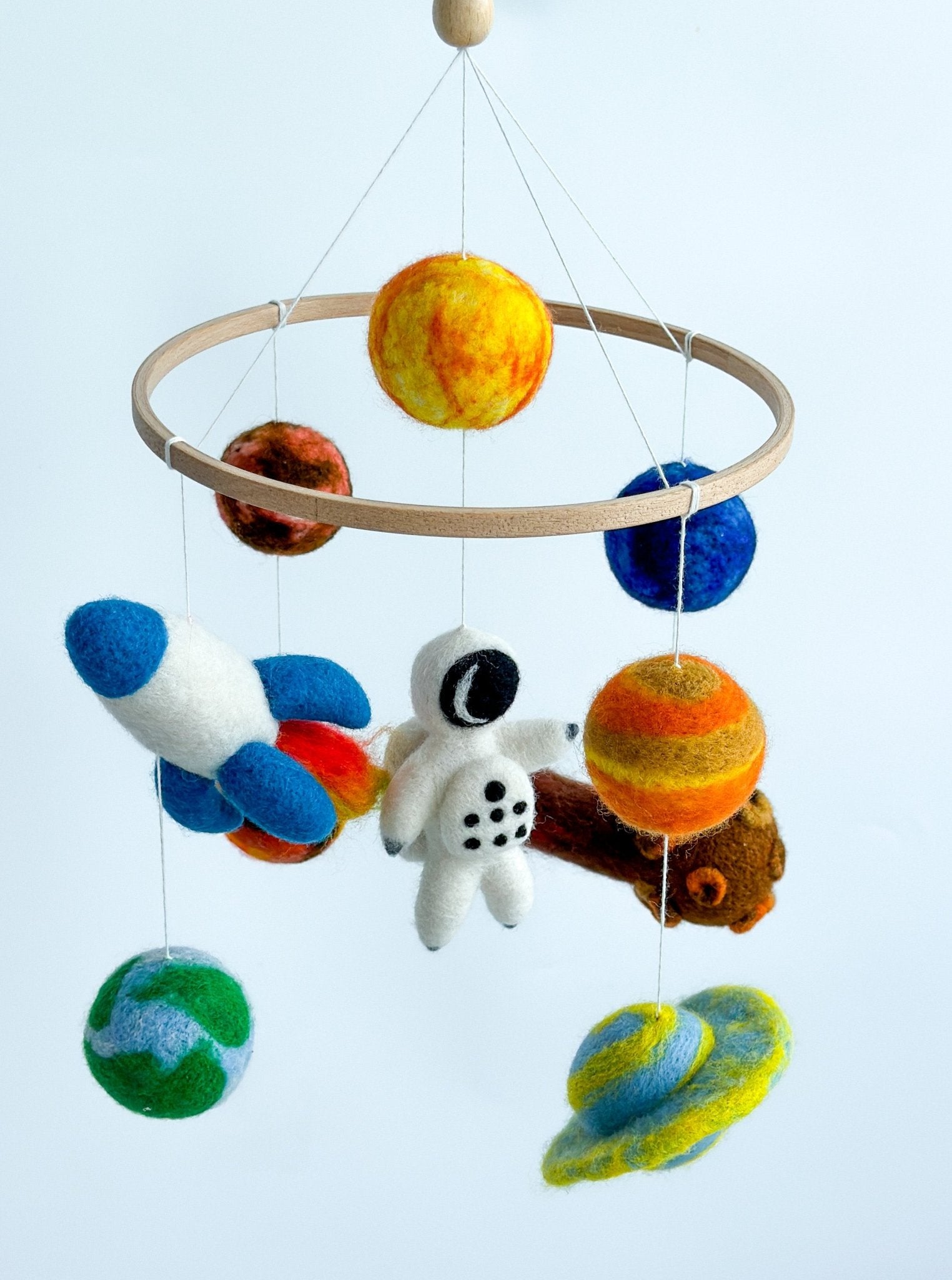 Spaceship Baby Mobile – Felt Crib Mobile with Planets & Astronaut - WoollyFox