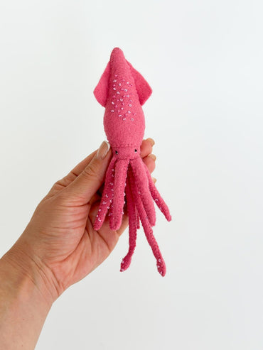 Squid Felt Ornament | Handmade Felt Toy | Ocean Animal Decor - WoollyFox