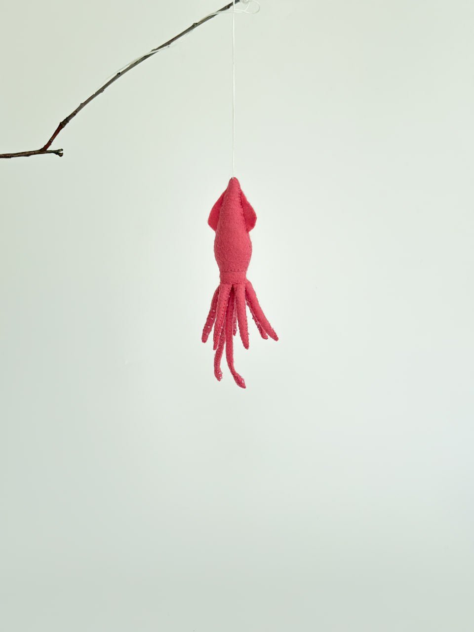 Squid Felt Ornament | Handmade Felt Toy | Ocean Animal Decor - WoollyFox