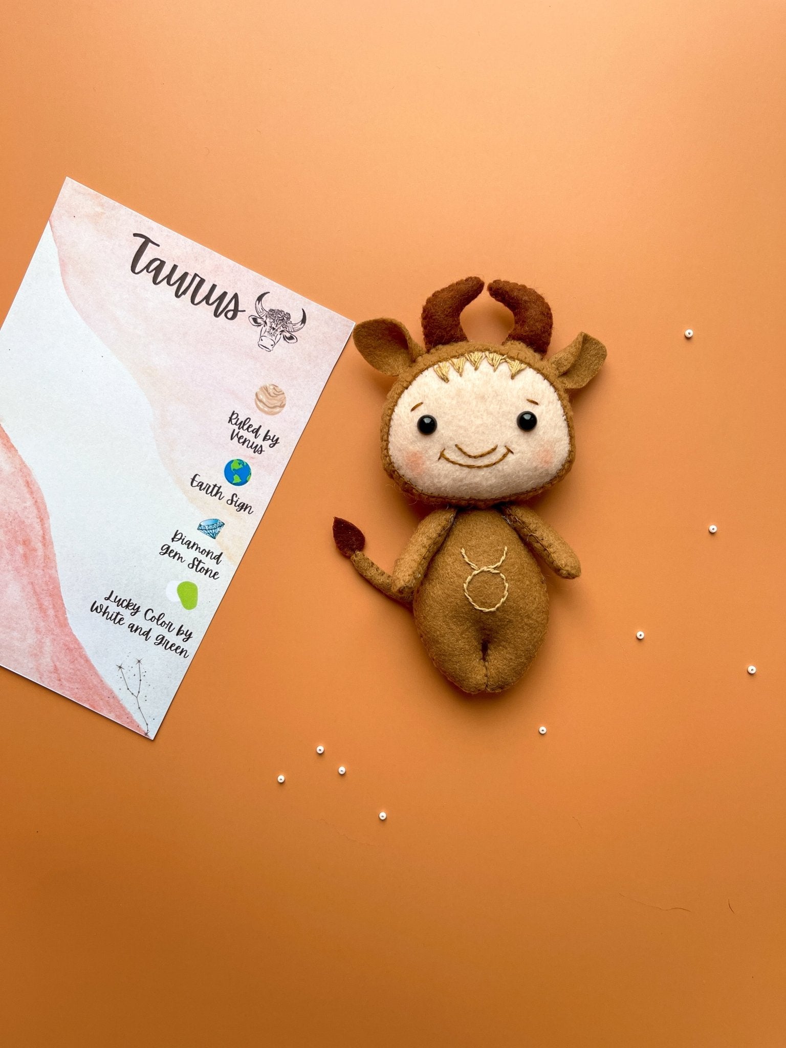 Taurus Zodiac Felt Doll - WoollyFox