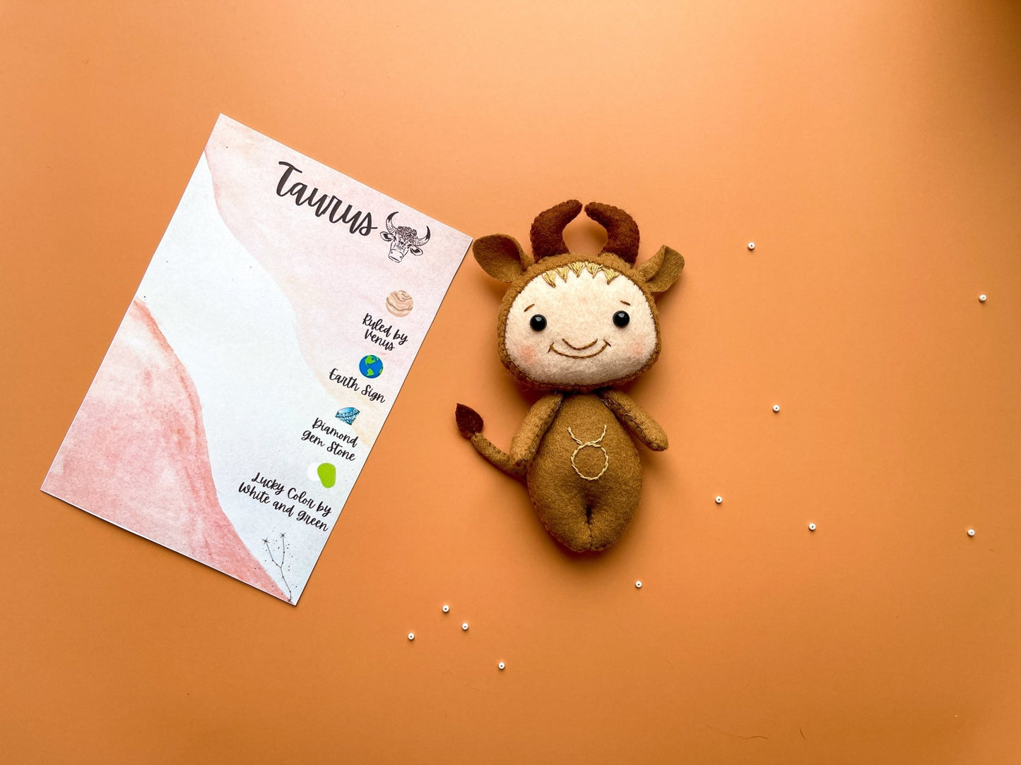 Taurus Zodiac Felt Doll - WoollyFox