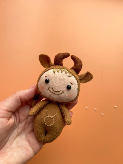 Taurus Zodiac Felt Doll - WoollyFox