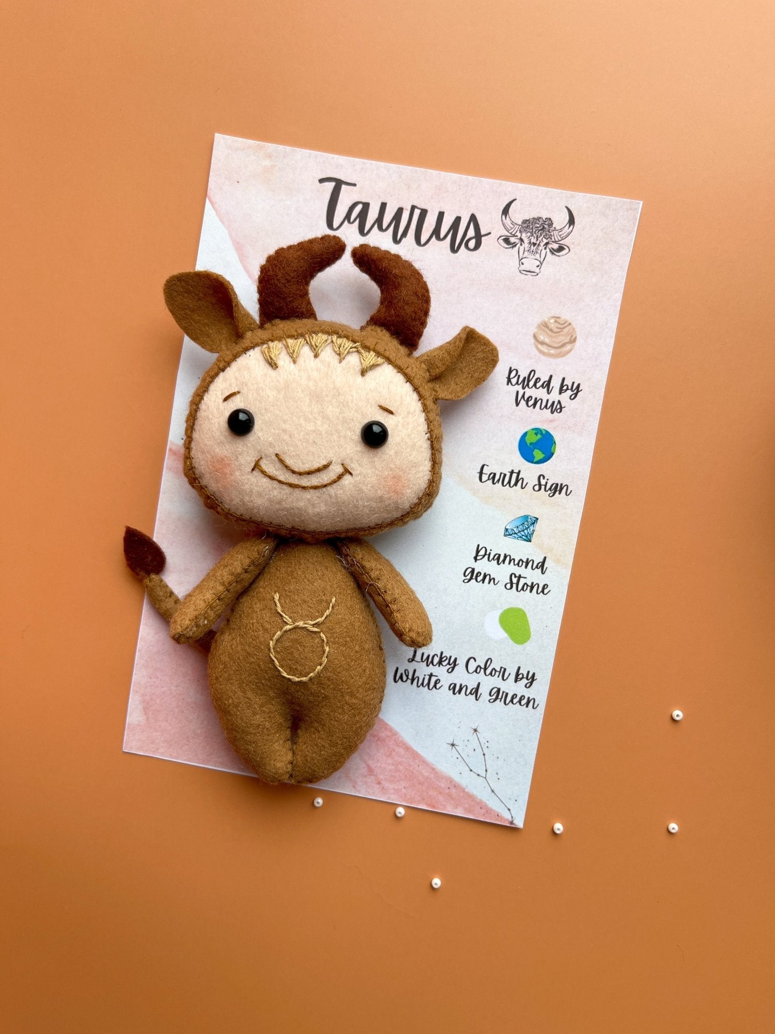 Taurus Zodiac Felt Doll - WoollyFox