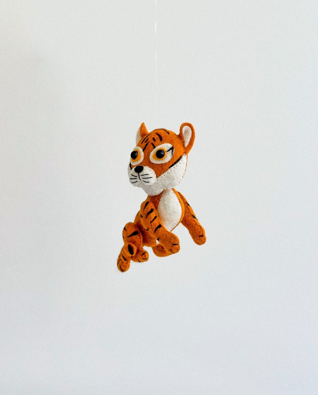 Tiger Felt Ornament | Handmade Felt Toy | Jungle Animal Decor - WoollyFox