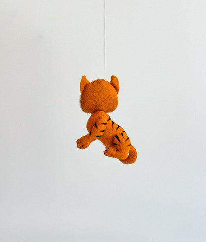 Tiger Felt Ornament | Handmade Felt Toy | Jungle Animal Decor - WoollyFox