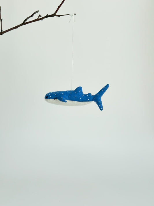 Whale Shark Felt Ornament | Handmade Felt Toy | Ocean Animal Decor - WoollyFox
