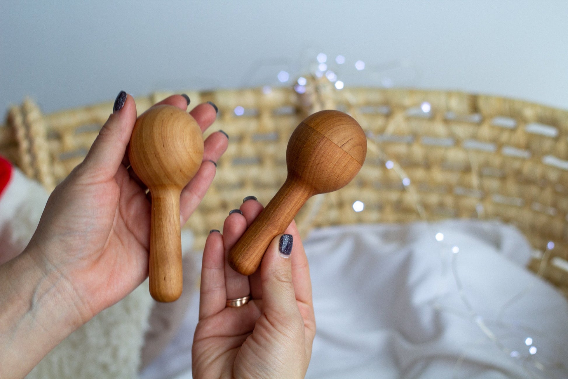 Wooden Baby Maracas - WoollyFox