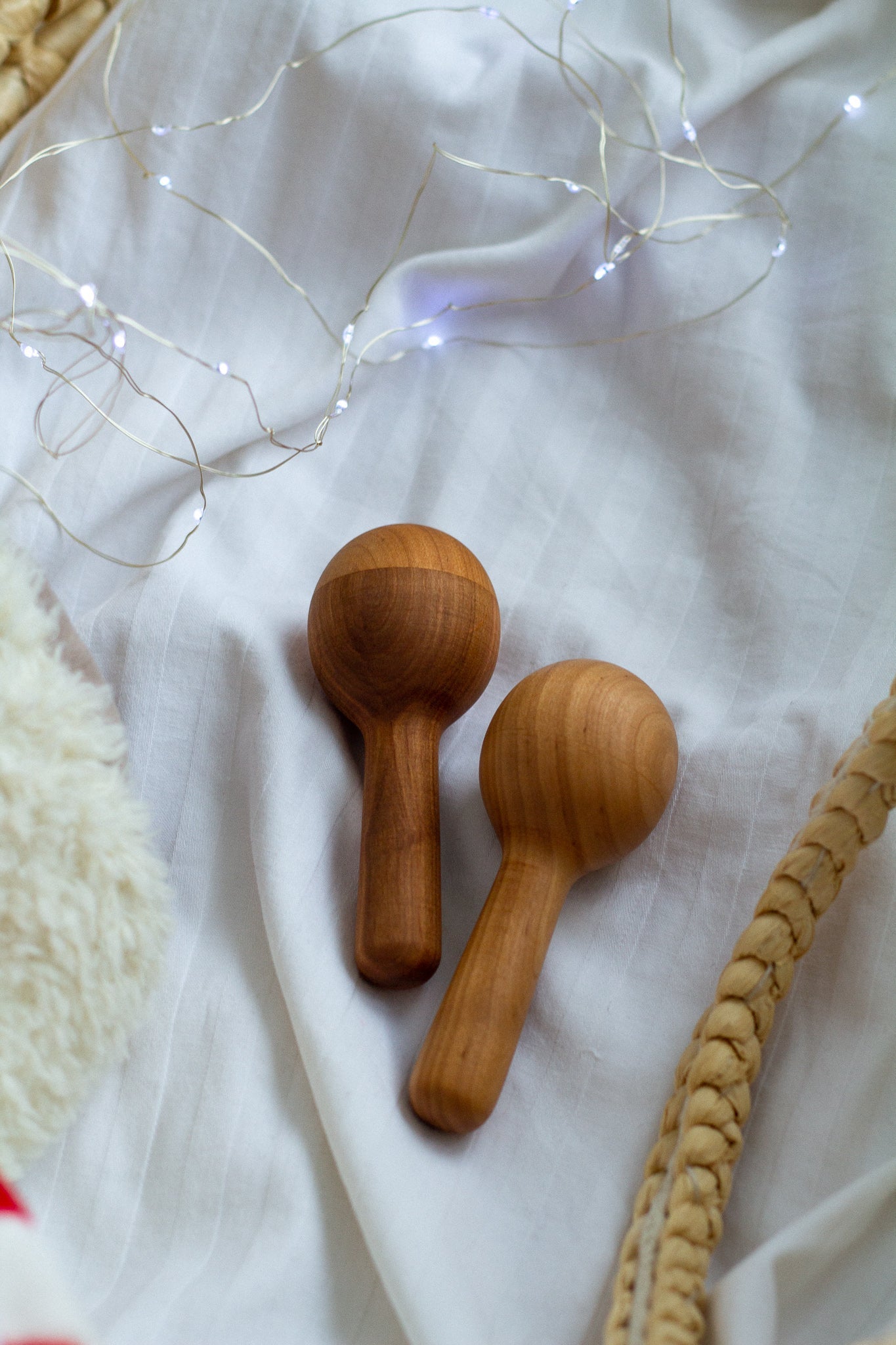 Wooden Baby Maracas - WoollyFox