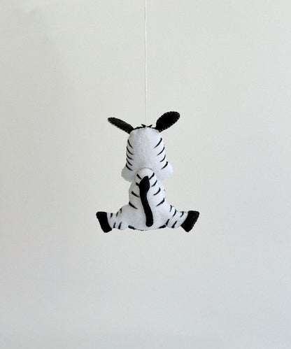 Zebra Felt Ornament | Handmade Felt Toy | Safari Animal Decor - WoollyFox