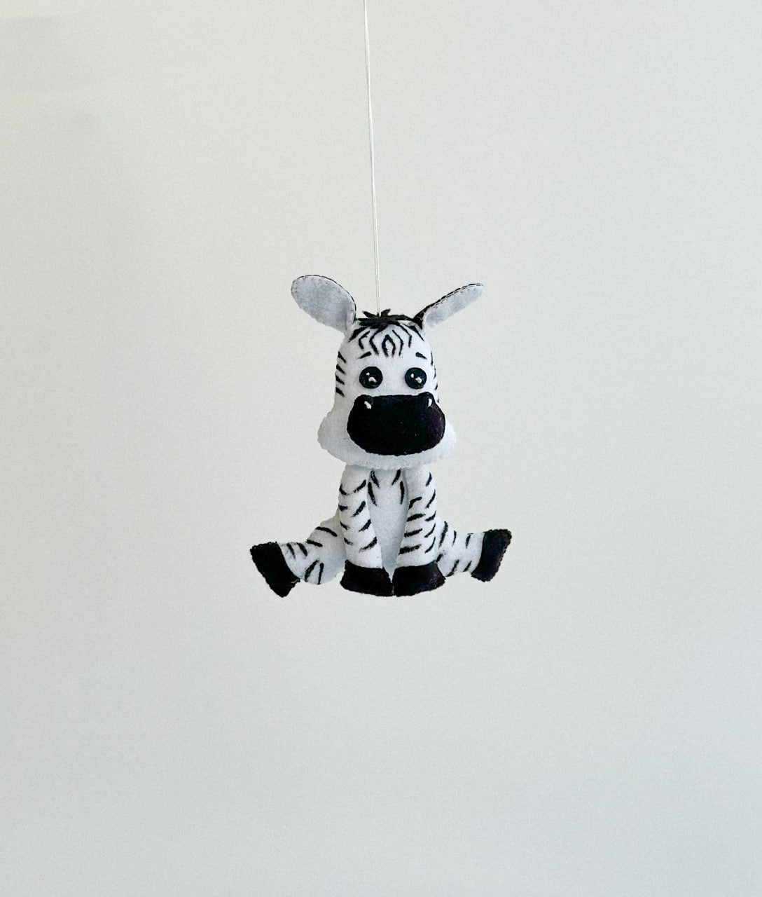 Zebra Felt Ornament | Handmade Felt Toy | Safari Animal Decor - WoollyFox