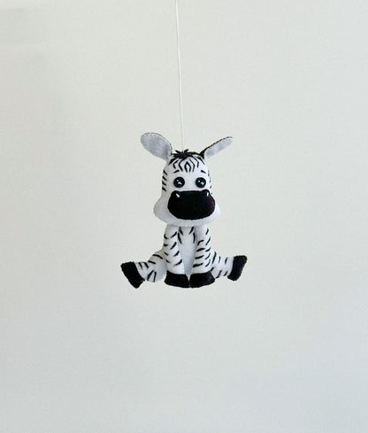 Zebra Felt Ornament | Handmade Felt Toy | Safari Animal Decor - WoollyFox