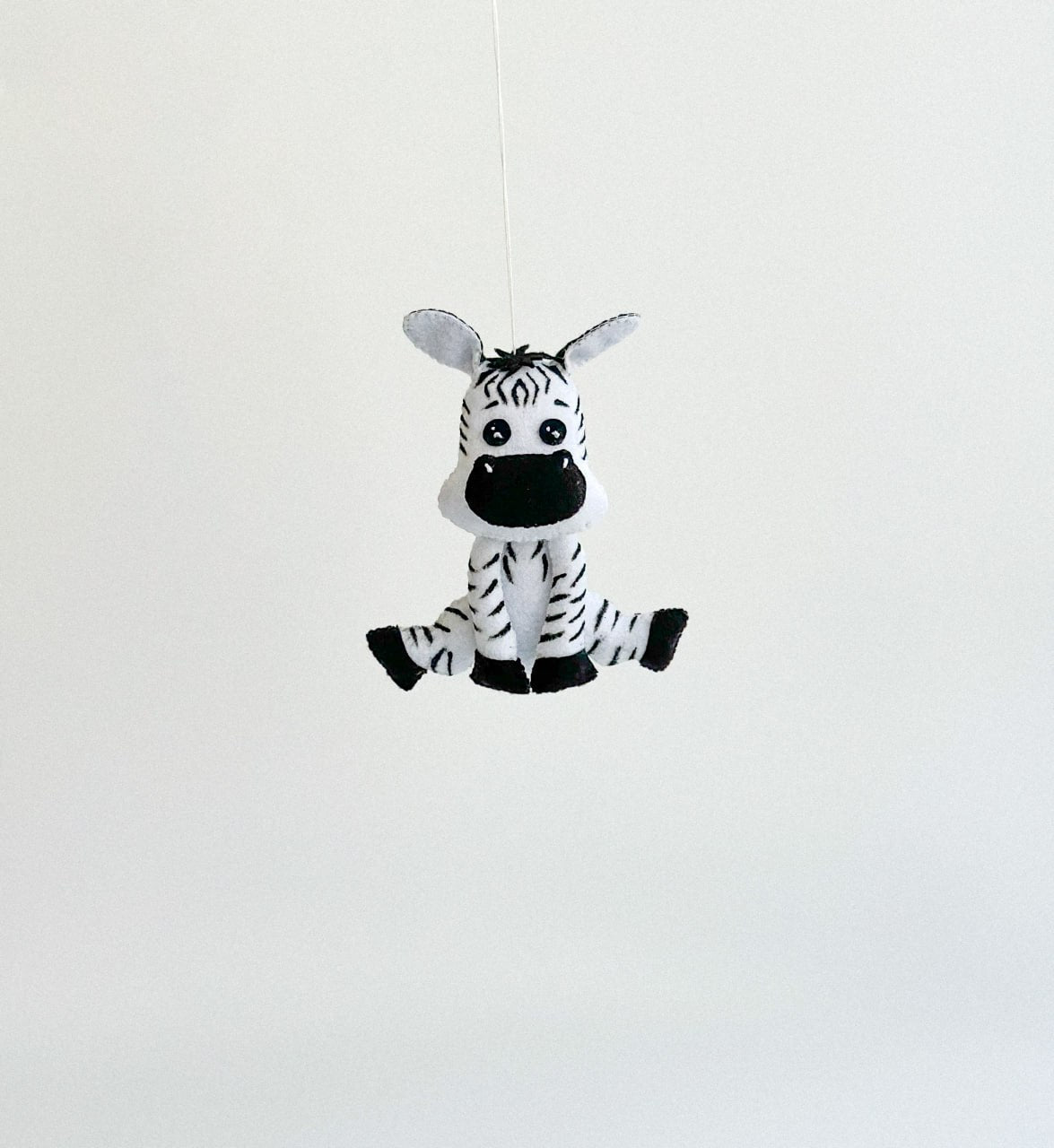Zebra Felt Ornament | Handmade Felt Toy | Safari Animal Decor - WoollyFox