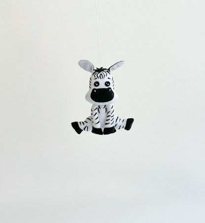 Zebra Felt Ornament | Handmade Felt Toy | Safari Animal Decor - WoollyFox