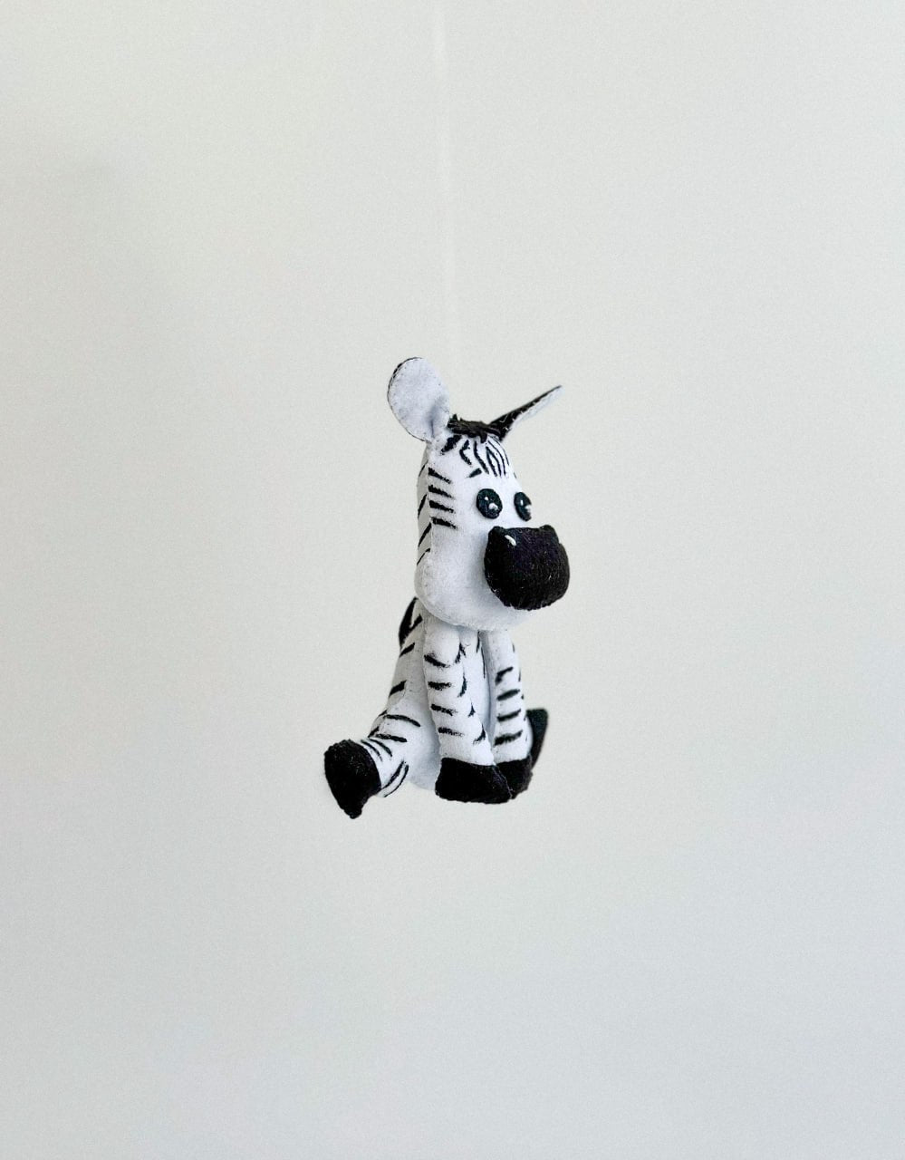 Zebra Felt Ornament | Handmade Felt Toy | Safari Animal Decor - WoollyFox