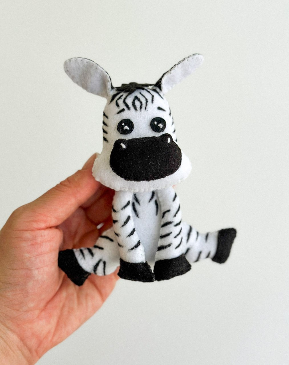 Zebra Felt Ornament | Handmade Felt Toy | Safari Animal Decor - WoollyFox