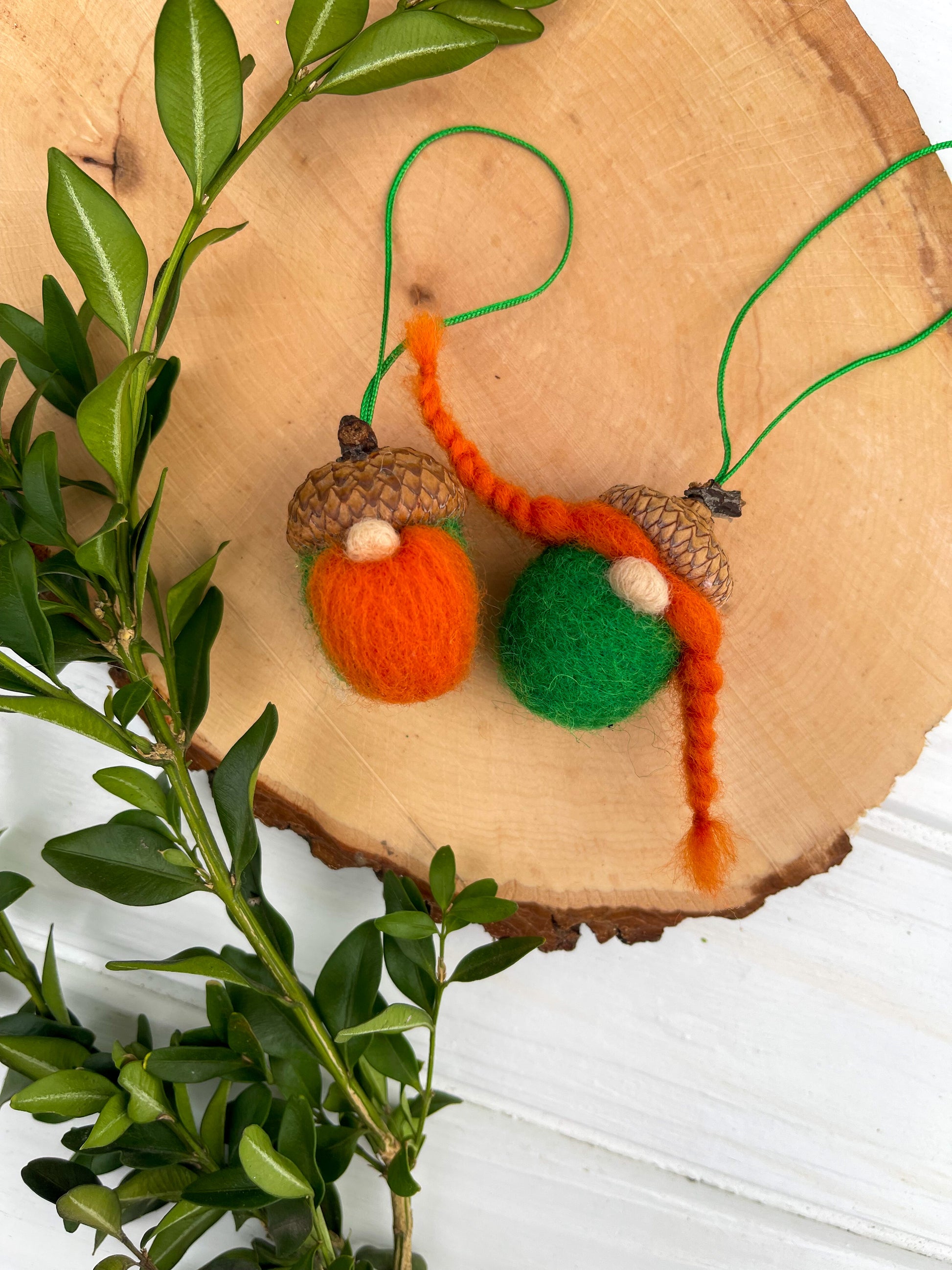 St. Patrick's Day Acorns Ornaments