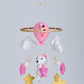 Nursery girl baby crib mobile, bunny baby cot mobile