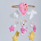 Nursery girl baby crib mobile, bunny baby cot mobile