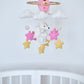 Nursery girl baby crib mobile, bunny baby cot mobile