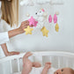 Nursery girl baby crib mobile, bunny baby cot mobile