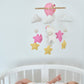 Nursery girl baby crib mobile, bunny baby cot mobile